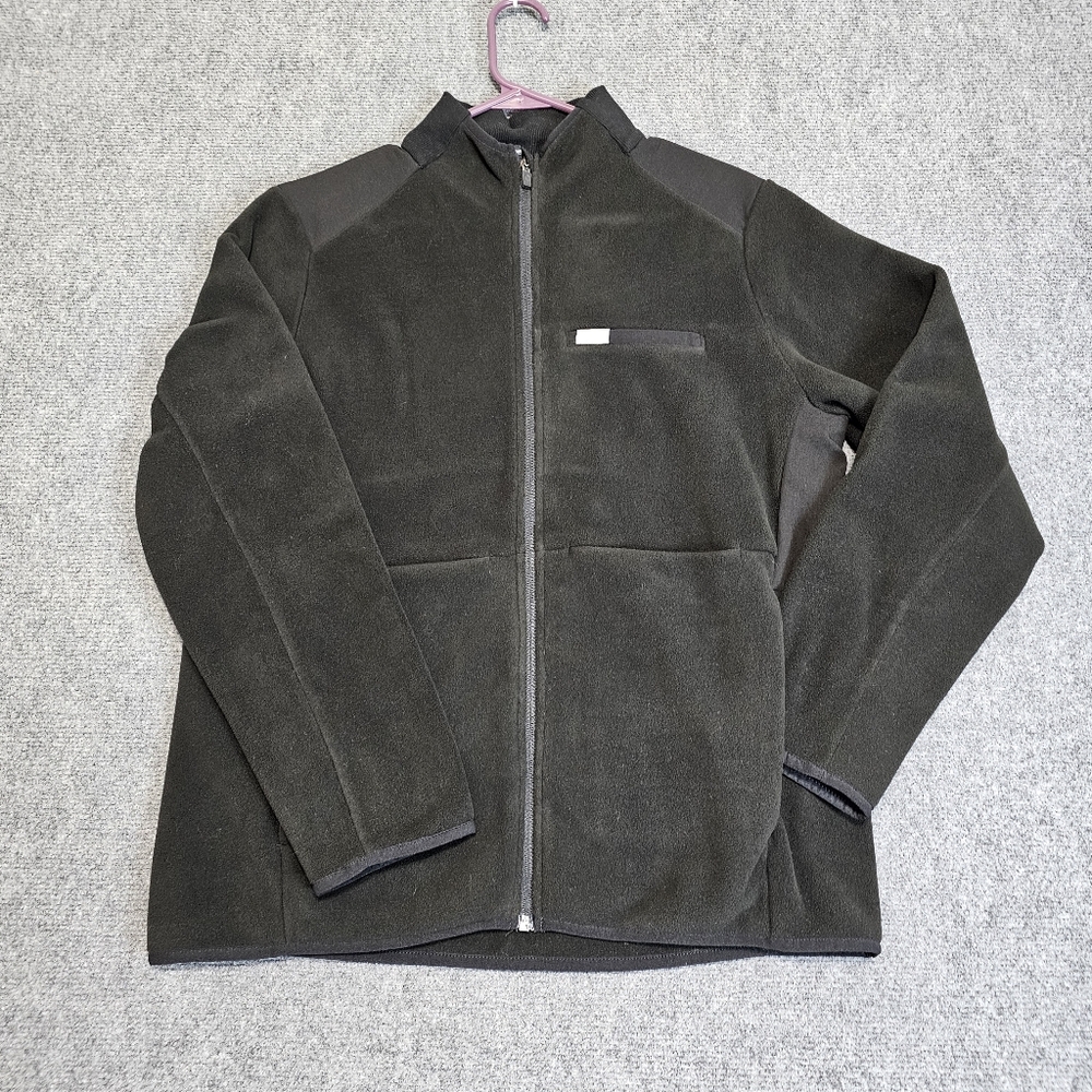 Figs Jacket on shift Fleece Scrub Jacket Black Small Full Zip pockets Medical XL
